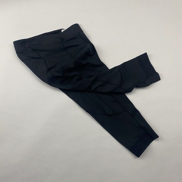REI Co-Op Black Padded Capri Cycling Pants Sz S Side Pocket Compression Stretch - Picture 2 of 11